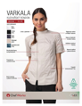 Women´s  VARKALA Short Sleeve Raglan Zipper Chef Coat CBZ03